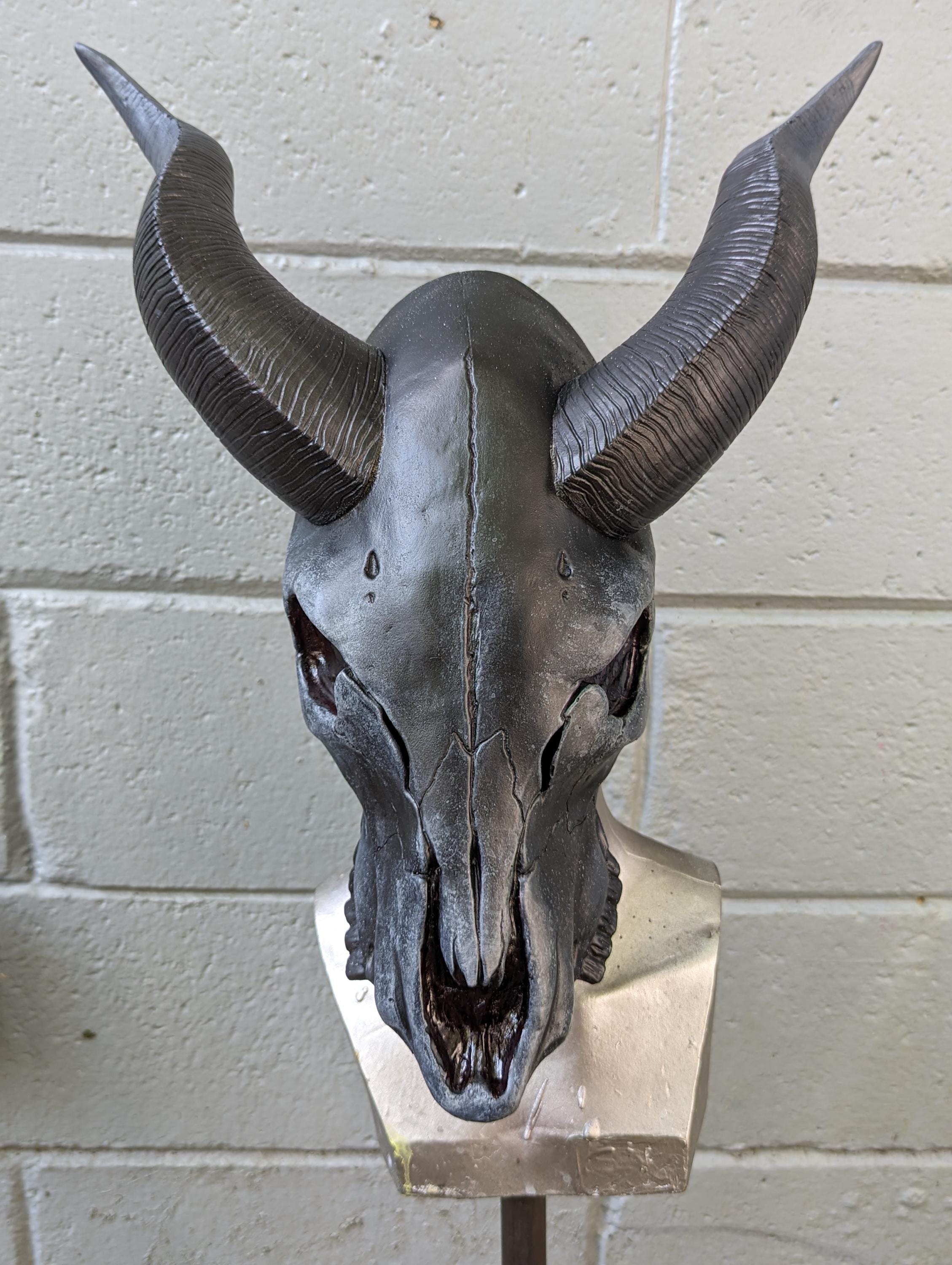 【MAISON MINED】22SS★ SKULL GOAT HALF T Goat Skull Half Face Mask With Large Horns - Etsy