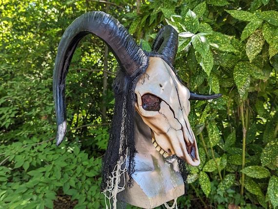 Goat Half Face Mask With Large Goat Horns - Etsy