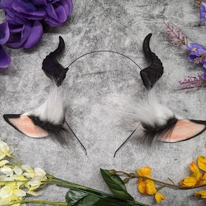 Mini Cow Ears & Horns (55 Color Options!)