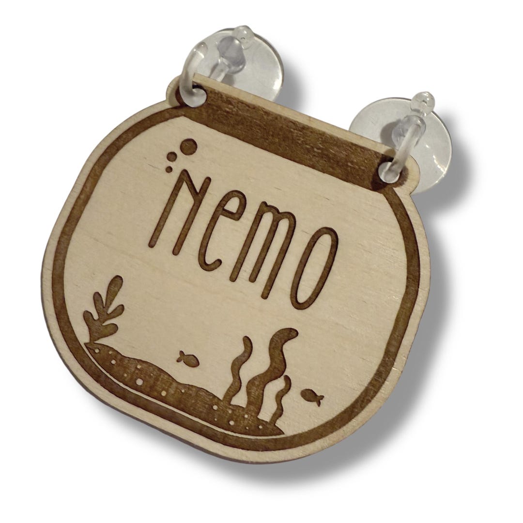 Personalized Engraved Fish Tank Name Tag - Custom Aquarium Habitat Pet ...