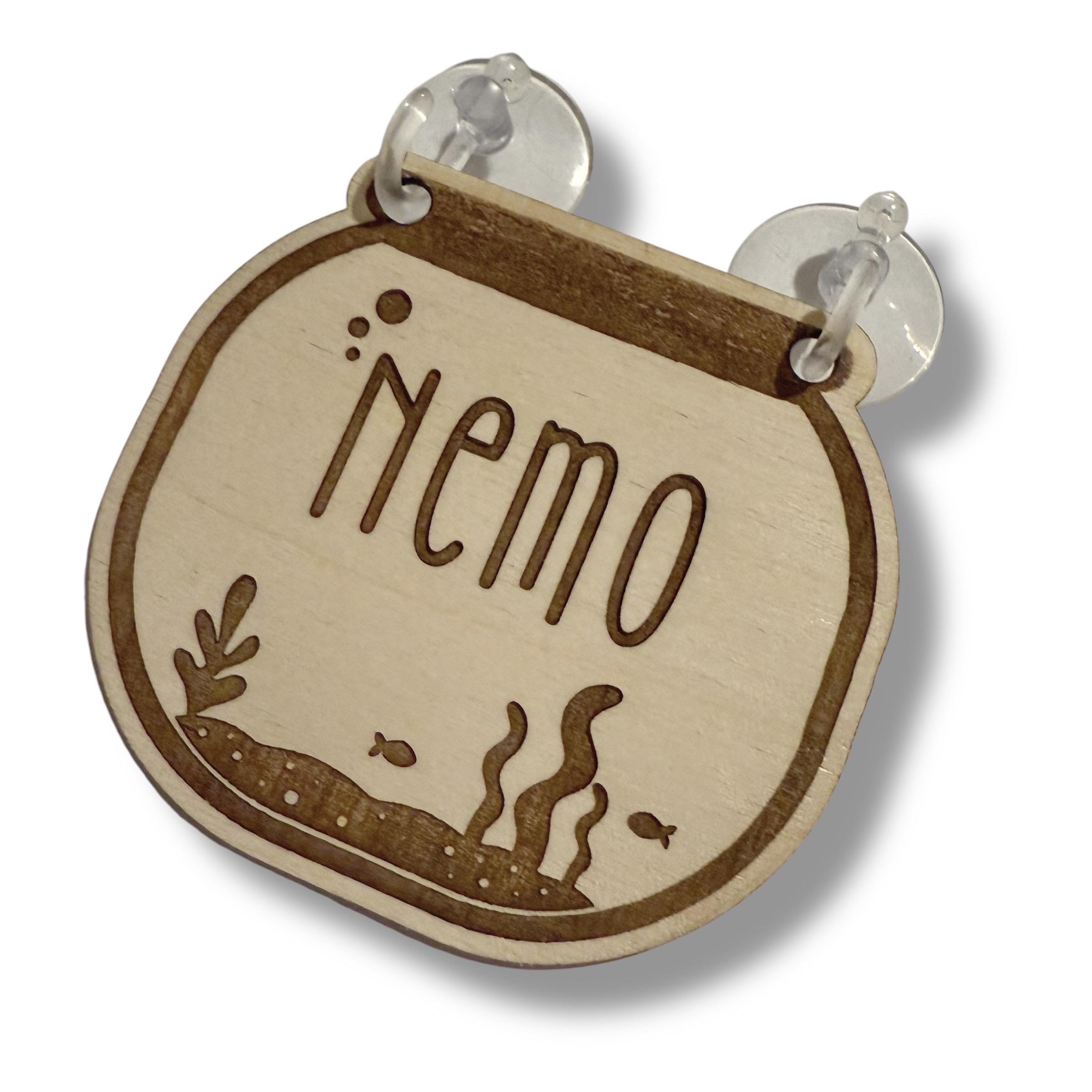 Personalized Engraved Fish Tank Name Tag - Custom Aquarium Habitat Pet ...