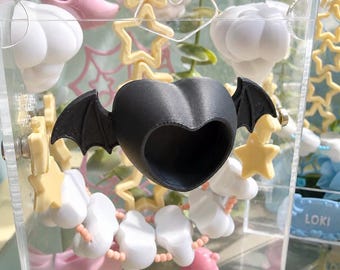 Jumping Spider Hide | Halloween Magnetic Hide | Gothic Chic Heart Bat | Enclosure Decor