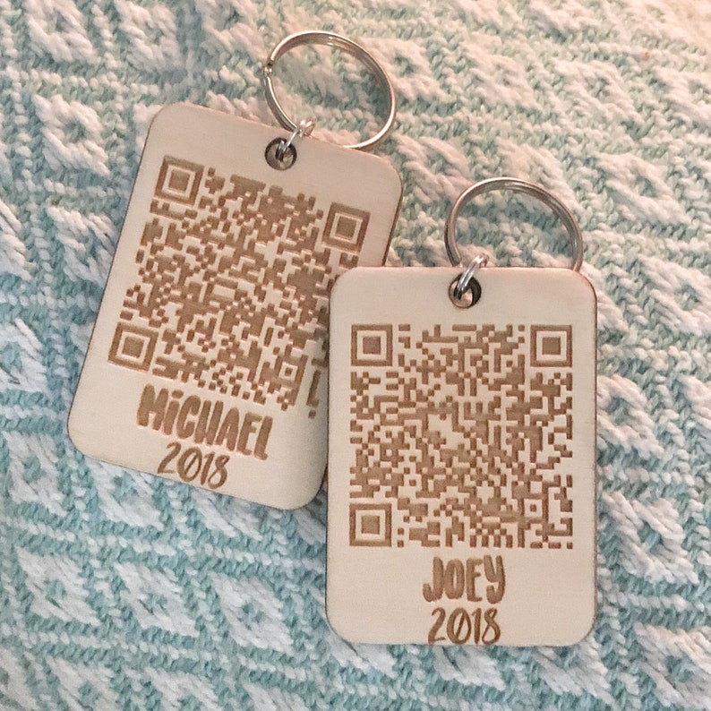 QR Code Keychain Custom Scan Code Featuring Your Hidden Etsy