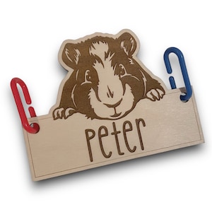 Guinea Pig Cage Tag, Personalized, Custom, Engraved Wood, Pet Guinea, Cavy, Cage Tag, Cage Accessories, Cage Decor, Small Animal