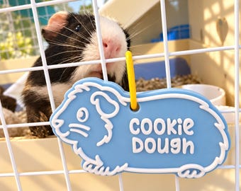 Personalized Guinea Pig Cage Tag, Custom 3D Printed Name Sign, Cavy Pet Accessories, Small Animal Decor