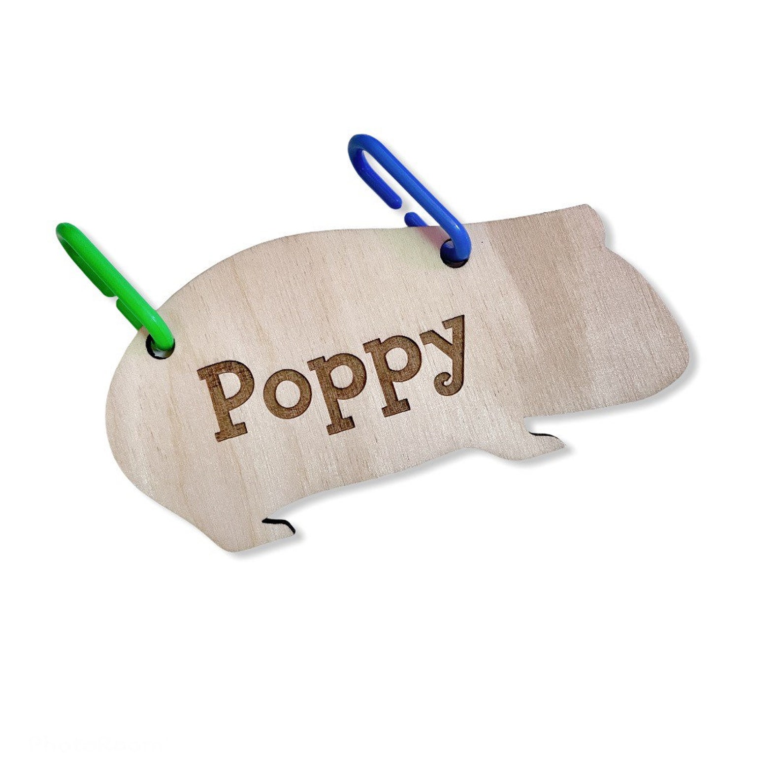 Personalized Guinea Pig Cage Tag, Custom Engraved Wood Name Sign, Cavy ...
