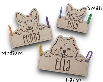 Personalized Dog Cage Tag Custom Engraved Wood Crate Training ID Kennel Accessories Pet Name Plaque