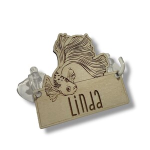 Personalized Engraved Betta Fish Name Tag - Custom Aquarium Habitat Tag ...