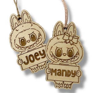 Labubu Monster Personalized Gift Tag, Ornament, Luggage Tag, Keychain