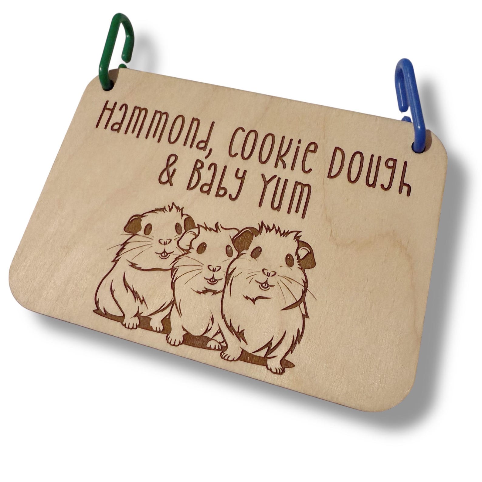 Personalized Guinea Pig Trio Cage Tag, Custom Engraved Wood Name Sign ...