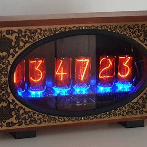 Nixie Electronic Clock Vintage Style with 6 pcs. of Z566M Jumbo Tubes image 3