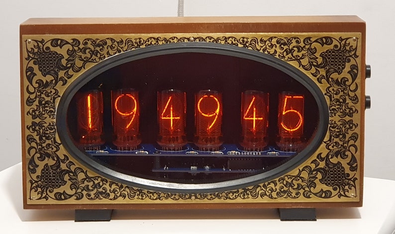Nixie Electronic Clock Vintage Style with 6 pcs. of Z566M Jumbo Tubes image 1