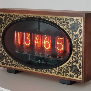 Nixie Electronic Clock Vintage Style with 6 pcs. of Z566M Jumbo Tubes image 2