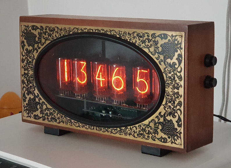 Nixie Electronic Clock Vintage Style with 6 pcs. of Z566M Jumbo Tubes image 2