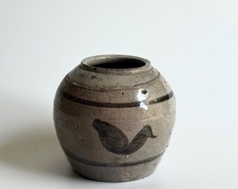 Antique Stoneware Ginger Jar – 3 1/2” Tall