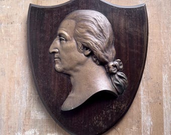 Large Wooden Plaque Silhouette of George Washington 14 1/2”x 18 1/2”