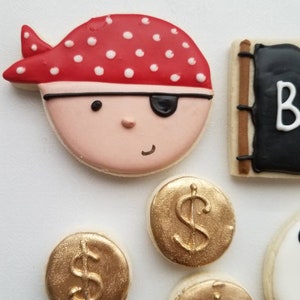 Pirate themed sugar cookies, treasure sugar cookies, birthday sugar cookies image 3