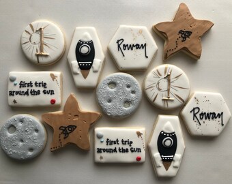 First Trip Around The Sun, space ship, space themed, first birthday