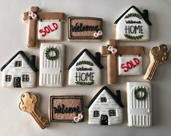 House warming sugar cookies, open house, new home, first home, welcome home