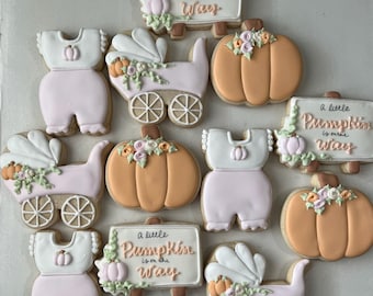 Little Pumpkin Sugar Cookies: Baby Shower Favors