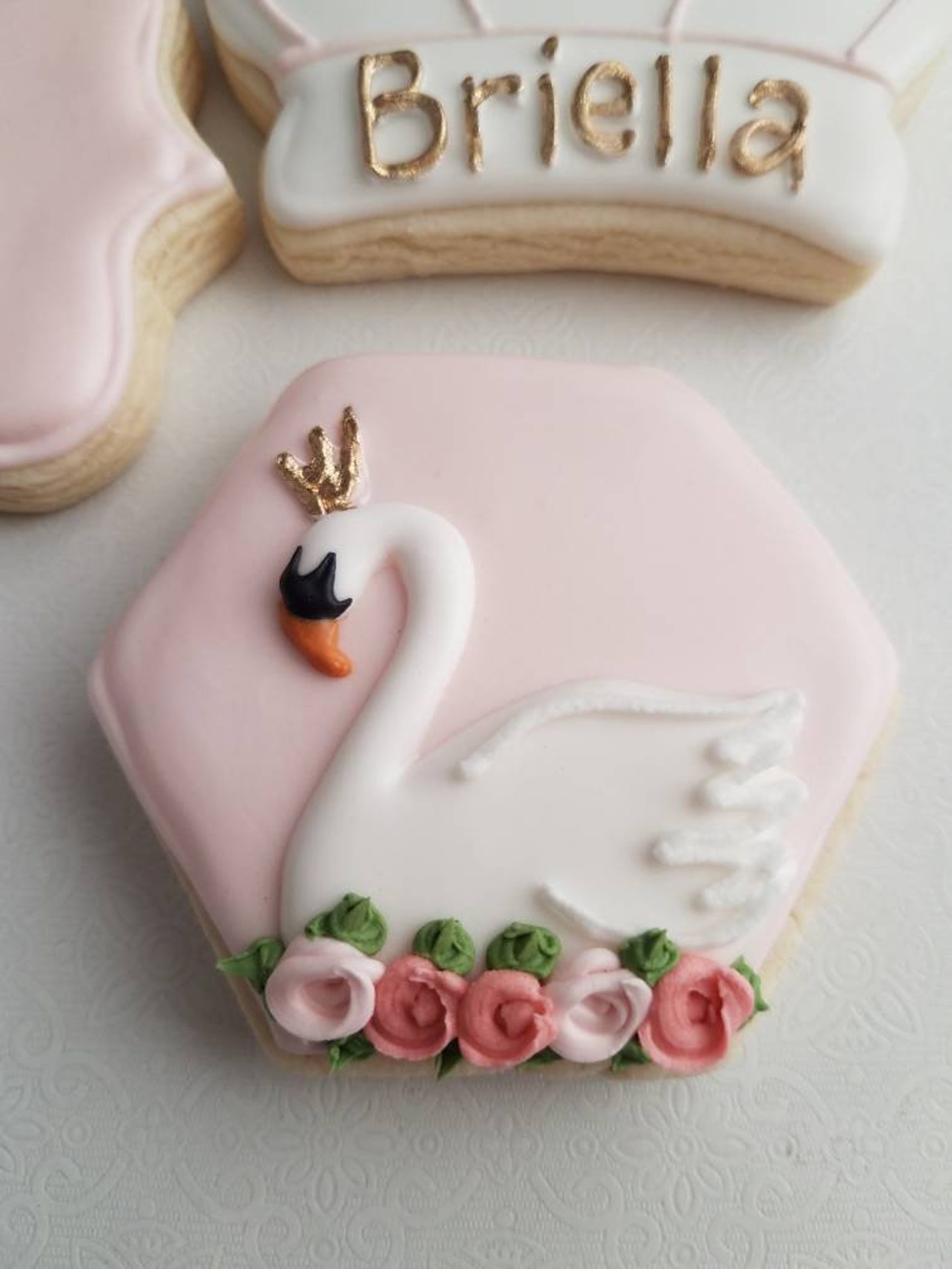 Swan Sugar Cookies Swan Princess Sugar Cookies Swan First Etsy