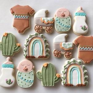 Boho baby shower sugar cookies, boho, south western cookies, boy boho cookies, baby shower cookies,