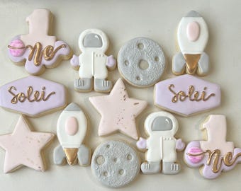 Outer space, astronaut sugar cookies