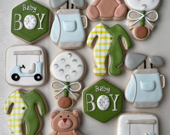 Golf Themed Baby Shower Sugar Cookies