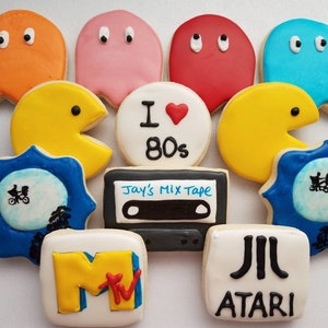 80s Themed Sugar Cookies, 80&#39;s Sugar cookies,