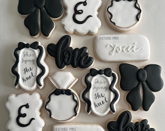 She's tying the knot sugar cookies