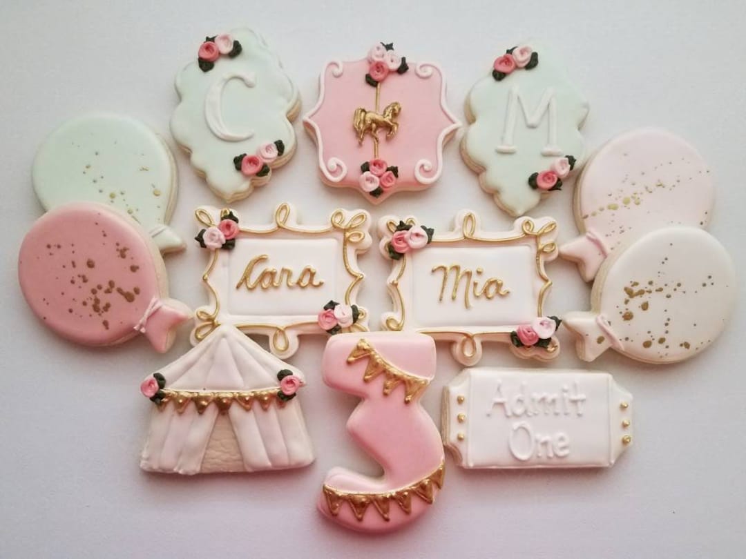 Carousel Sugar Cookies, Carousel Baby Shower, Carousel First Birthday