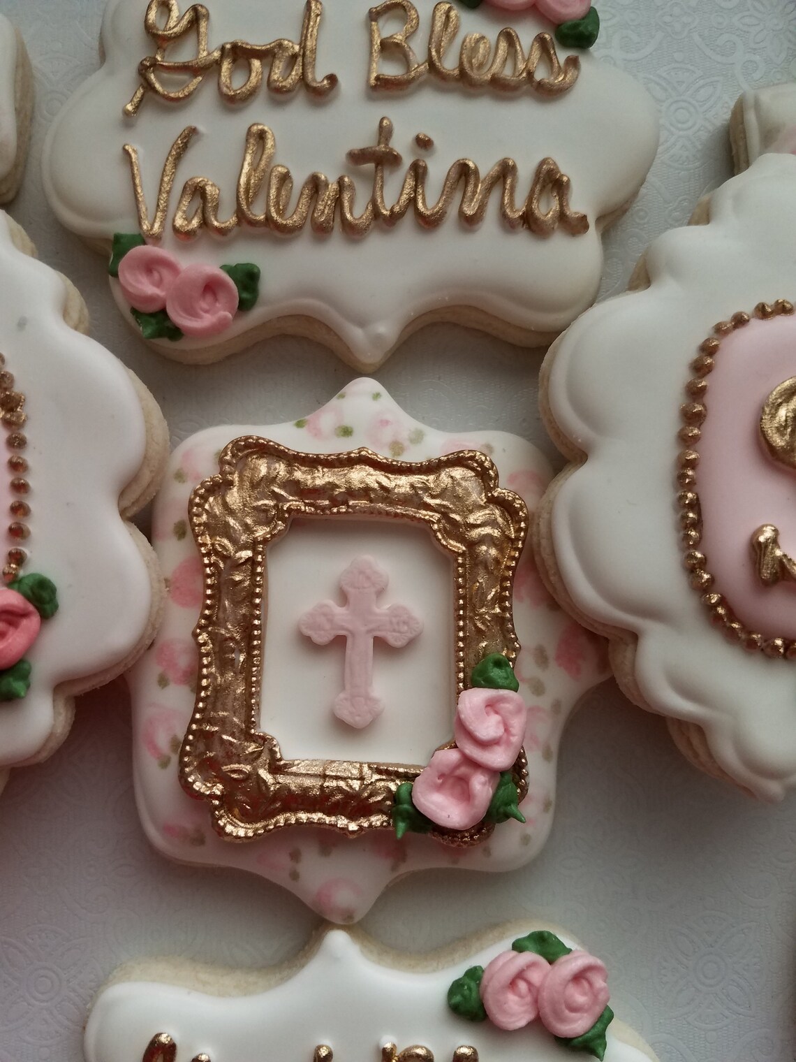 Christening Sugar Cookies Girl Communion Cookies Garden Etsy