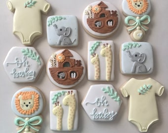 Noah's Ark Sugar Cookies, Noah's Ark Baby Shower, animales, arca