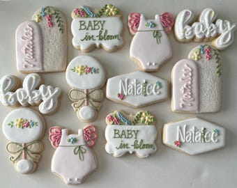 Baby in bloom sugar cookies