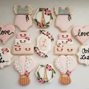 Paris Themed Sugar Cookies: Baby Shower Favors