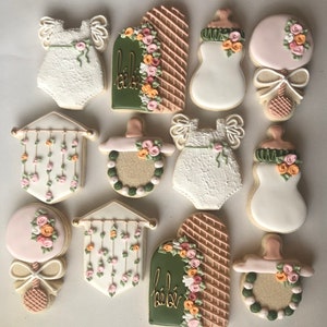 Boho Chic baby shower sugar cookies, boho chic, baby shower cookies,
