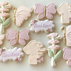 Butterfly 1st Birthday Sugar Cookies, Garden sugar cookies, first birthday, butterfly cookies