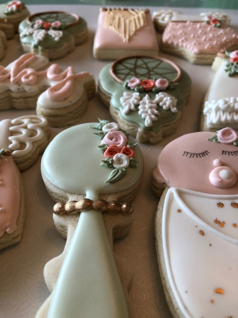 Boho Chic Baby Shower Sugar Cookies Boho Chic Baby Shower Etsy