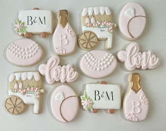 Prosecco and Pearls Bridal Shower Sugar Cookies