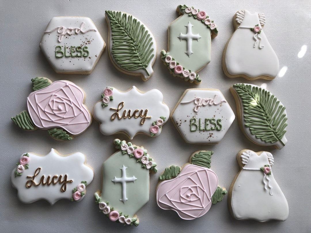 Baptism Sugar Cookies, Christening Sugar Cookies, Religious Cookies