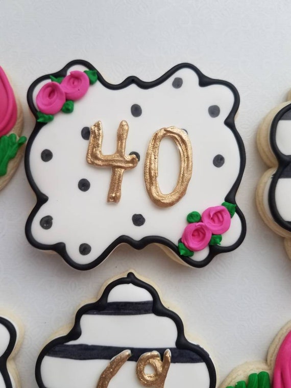 Happy 40th Birthday #sugarcookies #cookies #decoratedcookies
