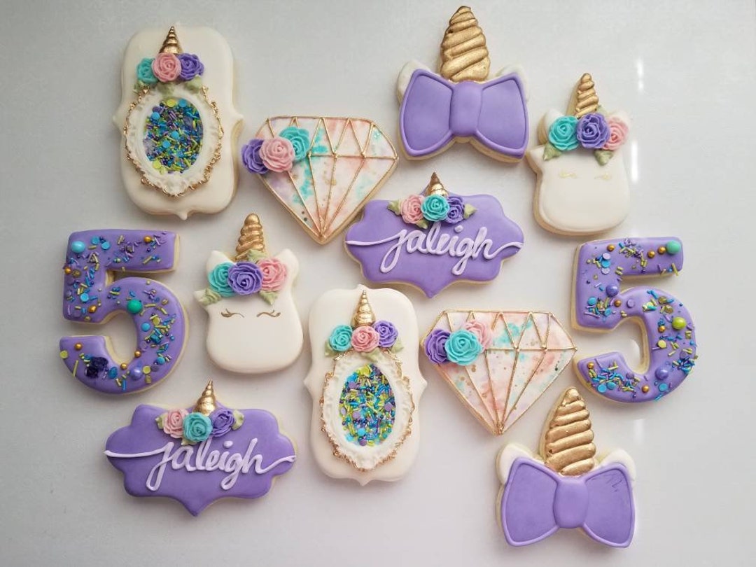 Unicorn Sugar Cookies, Purple Sugar Cookies Etsy