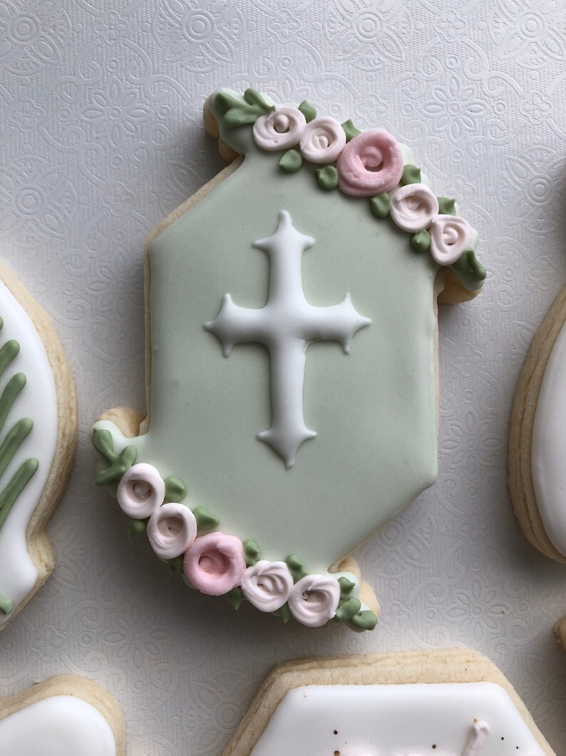 Baptism Sugar Cookies Christening Sugar Cookies Religious Etsy