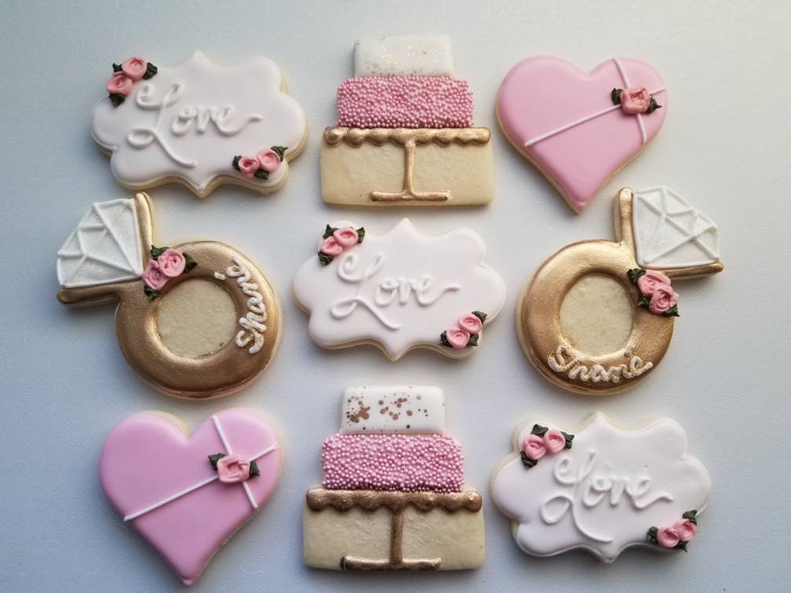 Bridal Shower Sugar Cookies Engagement Party Sugar Cookies Etsy