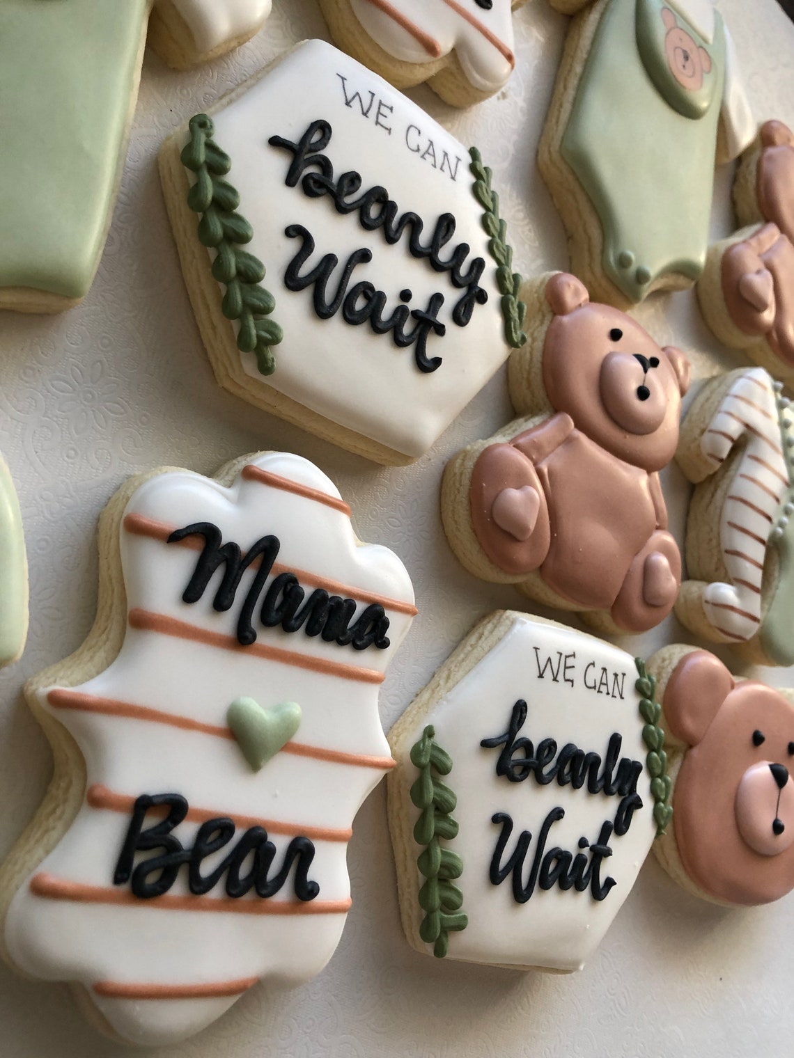 Teddy Bear Sugar Cookies Teddy Bear Baby Shower I Can Bearly Etsy