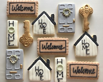House warming sugar cookies, open house, new home, first home, welcome home