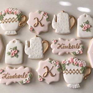 Tea party birthday sugar cookies