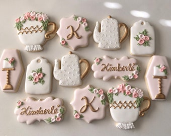 Tea party birthday sugar cookies
