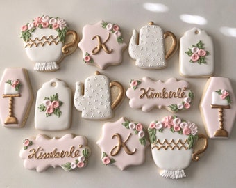 Tea party sugar cookies, tea time cookies, tea party birthday, tea pot and tea cup