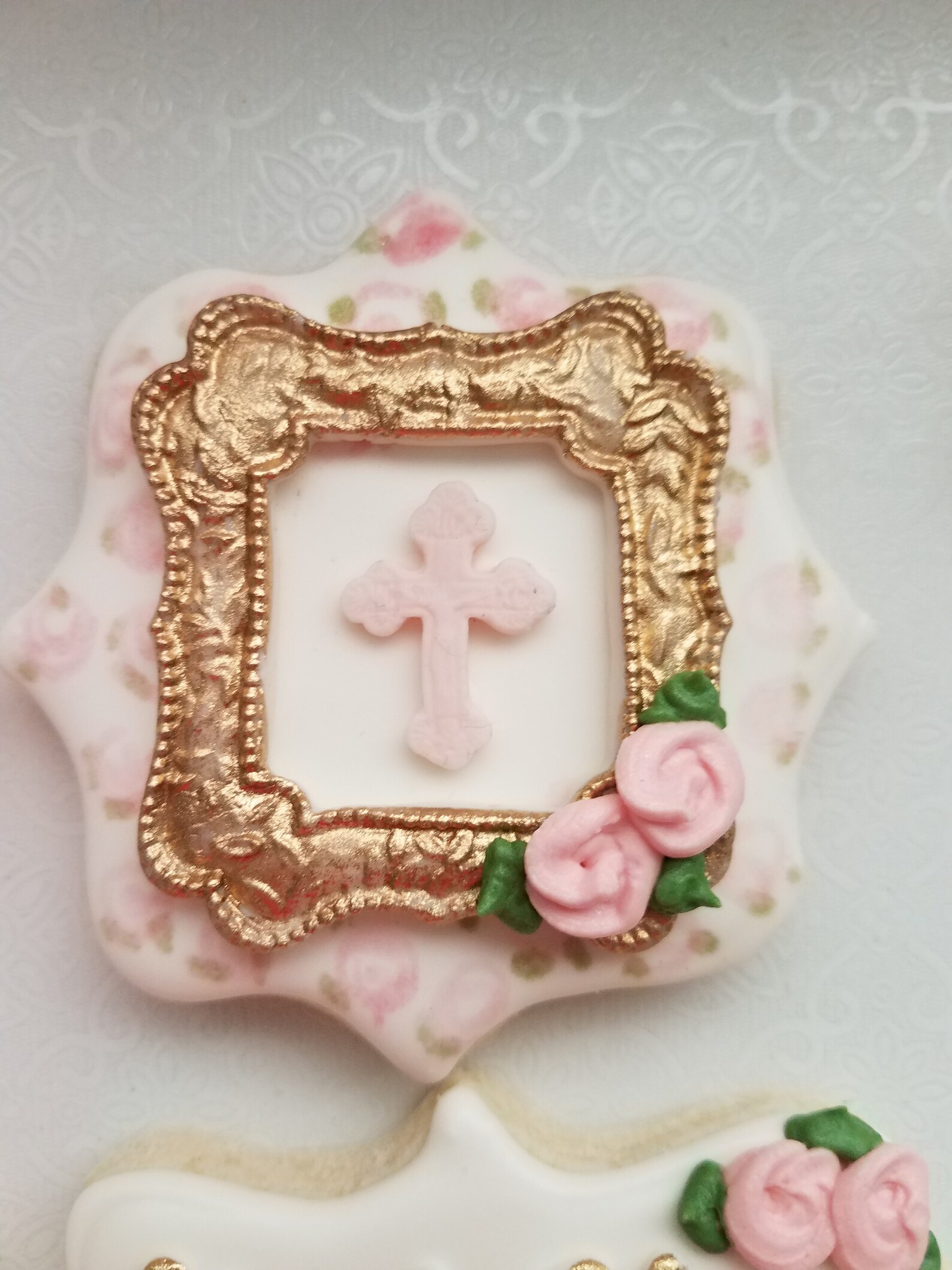 Christening Sugar Cookies Girl Communion Cookies Garden Etsy